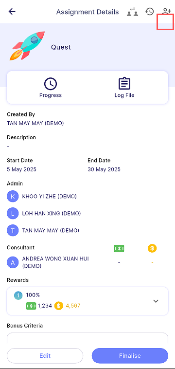 Quest Required Approve