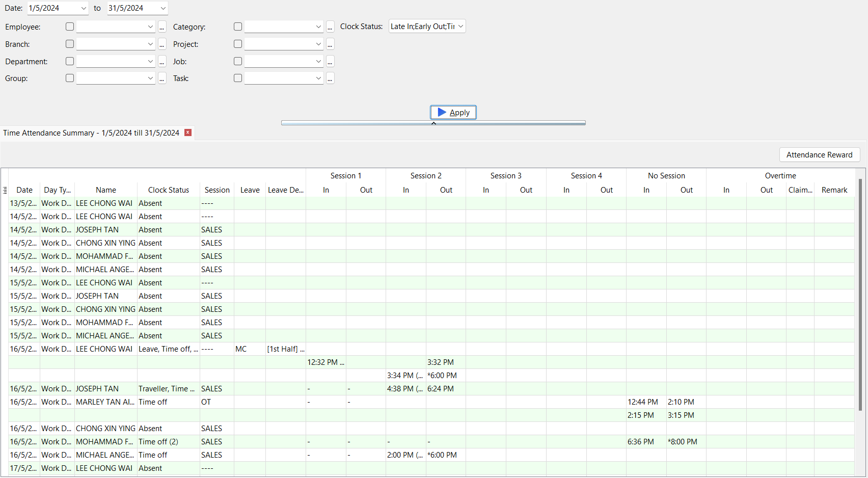 time-attendance-summary
