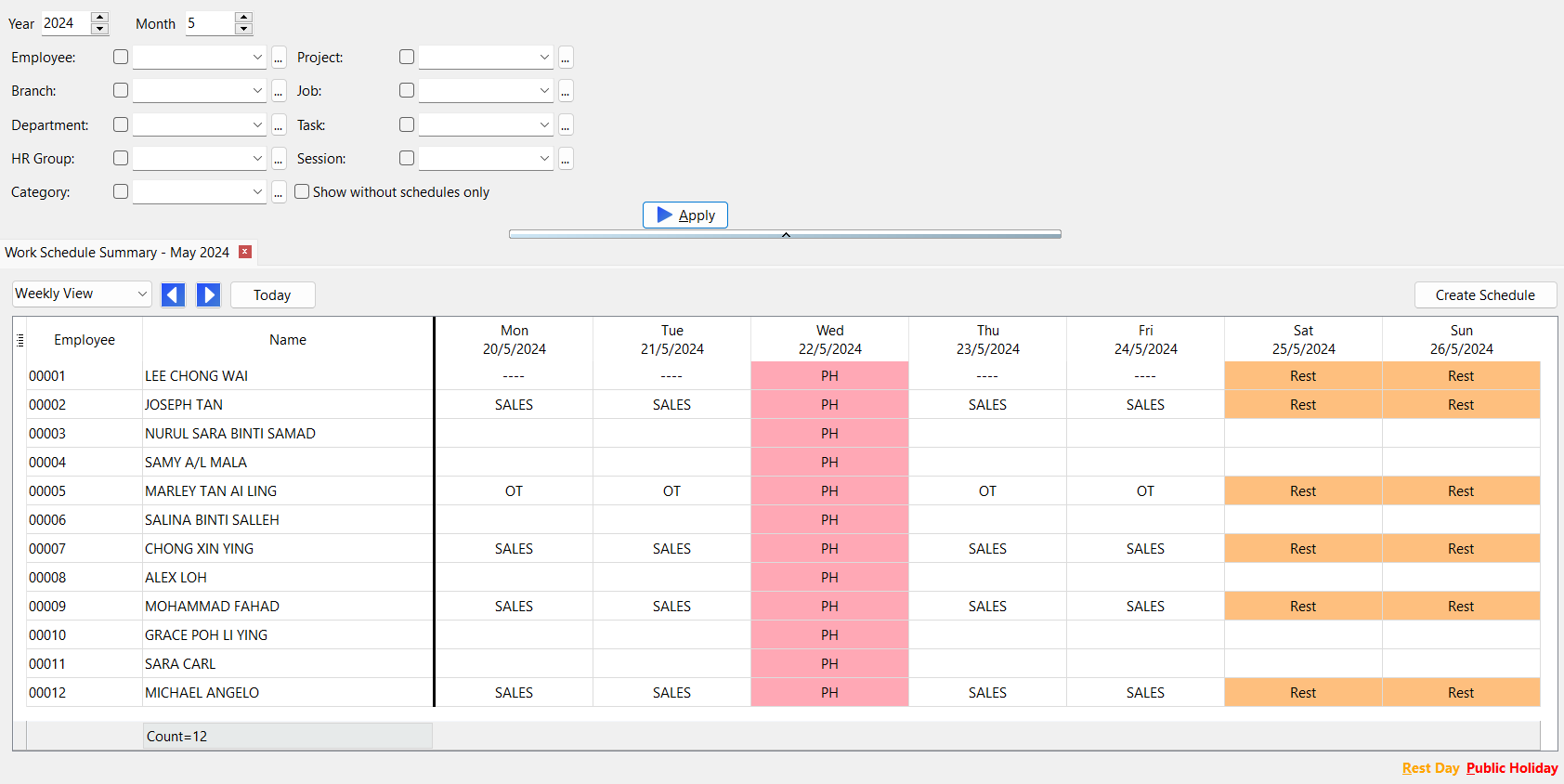 work-schedule-summary
